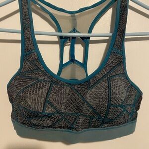 Teal and Gray Sports Bra